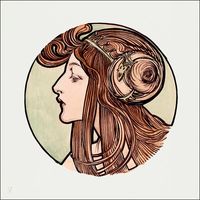 Stained glass window for the facade of the Fouquet boutique, Alphonse Maria Mucha - plakat 40x40 cm