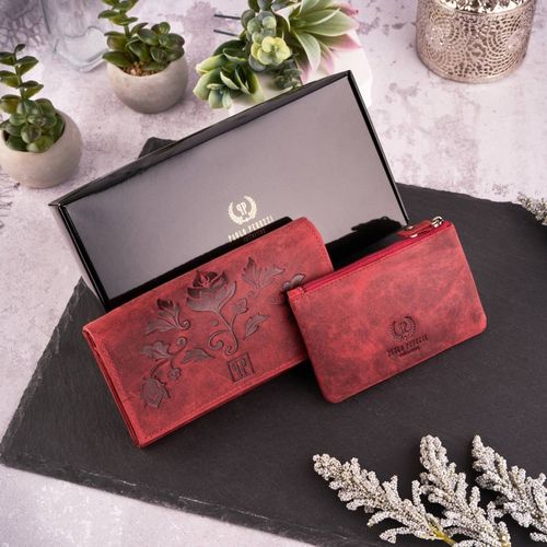 zestaw prezentowy dla niej portfel damski skórzany t-44-rd i etui t-51-rd na Arena.pl