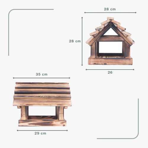Karmnik Dla Ptaków Na Ziarno Duży Stojący Opalany Solidny + Słonecznik na Arena.pl