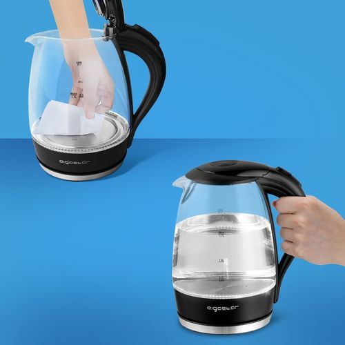 Czajnik elektryczny Aigostar Adam 2200 W 1,7 l czarny na Arena.pl