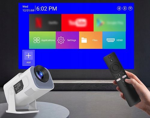 PROJEKTOR RZUTNIK ANDROID TV WIFI FULL HD PRZENOŚNY SMART GŁOŚNIK na Arena.pl