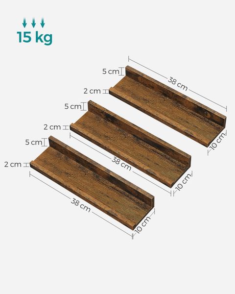 Zestaw 3 półek - LWS038T01 zdjęcie 5