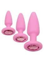 calexotics crystal booty kit zestaw 3 silikonowych korkow z kryształkami