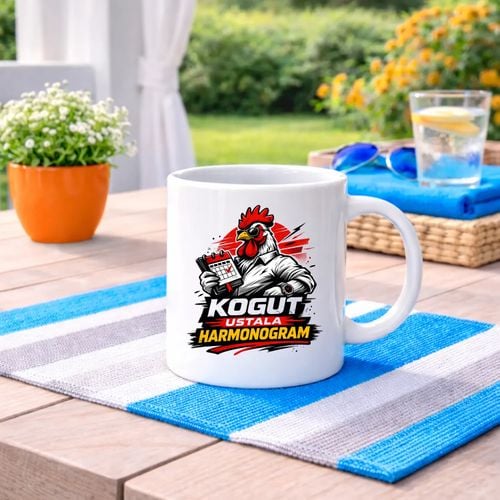 Kogut ustala harmonogram - kubek na prezent na Arena.pl