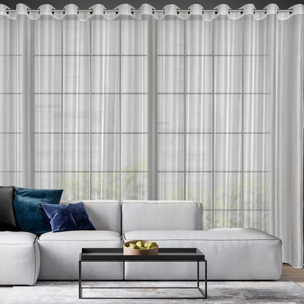 Firana gotowa na przelotkach ANABEL 300x260 biała z połyskiem zdjęcie 8