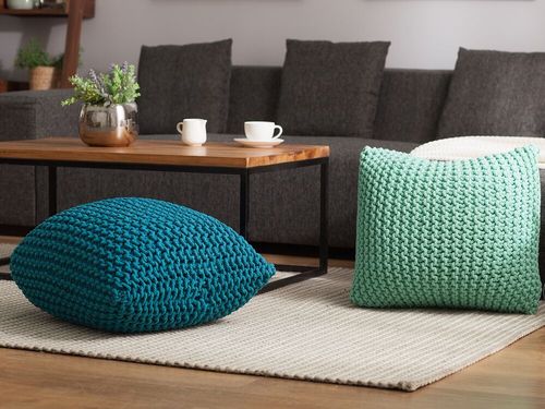 Puf 50 x 31 cm niebieski CONRAD na Arena.pl