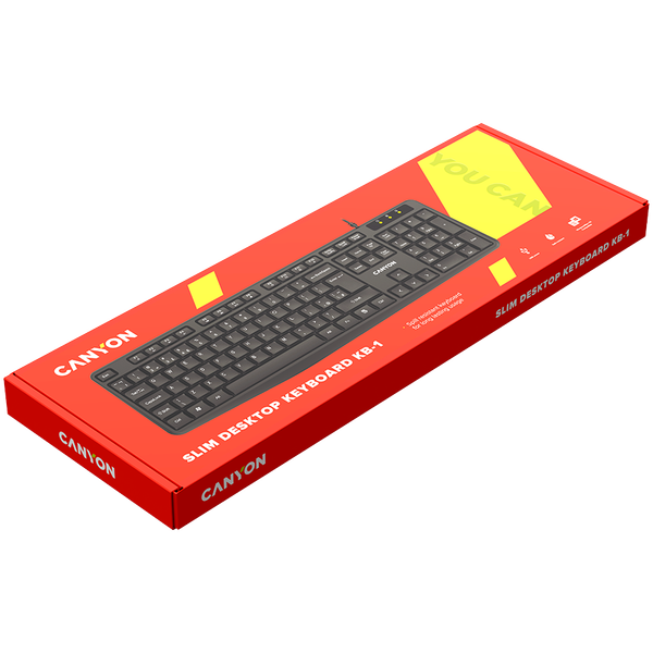 canyon keyboard kb-1 en/es wired black zdjęcie 3