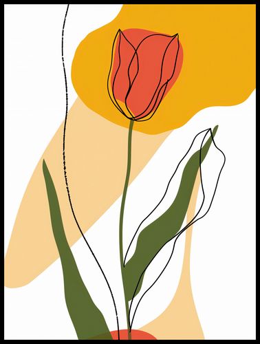 Plakat 60x80cm Przerysowany Tulipan na Arena.pl