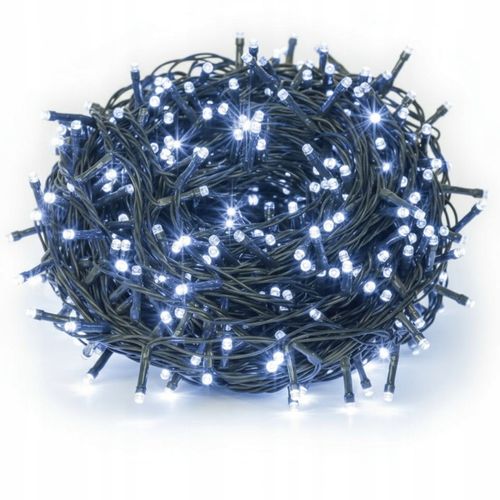 LAMPKI CHOINKOWE BIAŁY Z EFEKTEM ZIMNYM 500 LED 35M ZEW. DOMOWE 8 funkcji na Arena.pl