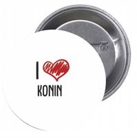 Przypinki buttony I LOVE KONIN z grafiką TANIO