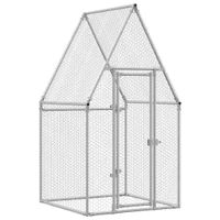 Klatka dla kurcząt, srebrna, 100x100x190 cm, stal galwanizowana