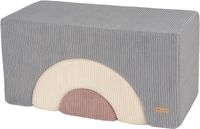 Zestaw 3 dużych klocków piankowych Tęcza (szary, ecru/beż, pudrowy róż)