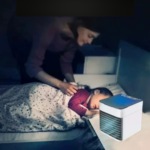 KLIMATOR MINI NA WODĘ I LÓD USB PRZENOŚNY MAŁY WENTYLATOR NAWILŻACZ 3W1 na Arena.pl