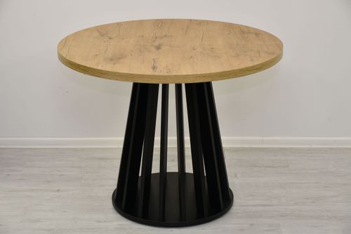 Mały okrągły stół 80 cm rozkładany do 160 LAMELE z 4 krzesłami tapicerowane na Arena.pl