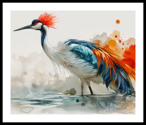 Plakat 60x50cm Żuraw w Akwareli na Arena.pl