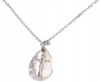 Krzyż INRI Silver Łza Kryształek Szkiełko Medalik