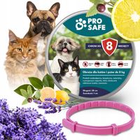 PRO SAFE Obroża na KLESZCZE PCHŁY psów kotów do 8kg ANTYKLESZCZOWA 38cm