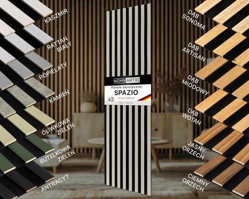 Lamele ścienne 54x260 cm, akustyczne na czarnym filcu - Kaszmir 596 na Arena.pl