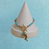 bransoletka z turkusów z zawieszką nefretete (b25/lat/93au)