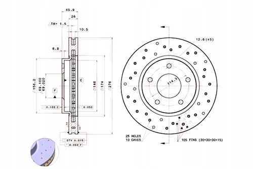TARCZA HAM PRZOD 276X26 V XTRA BREMBO na Arena.pl