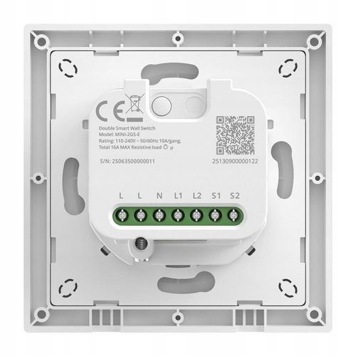 PRZEŁĄCZNIK ŚCIENNY SONOFF MINI-2GS-E WI-FI MATTER 2-KANAŁOWY na Arena.pl