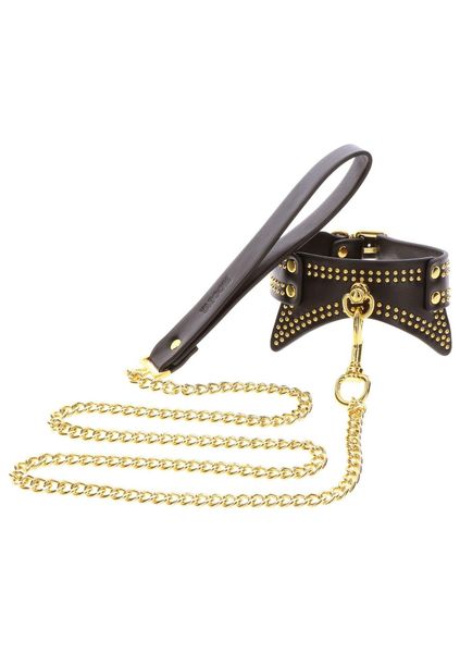 Studded Collar and Leash Black zdjęcie 9