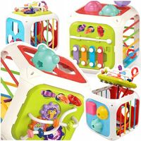 SORTER KLOCKÓW GUMKI ELASTYCZNA MULTI KOSTKA MONTESSORI SENSORYCZNA 7w1