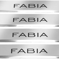 Listwa progowa SKODA FABIA MK3 Stal nierdzewna 304 połysk z czarnymi litera