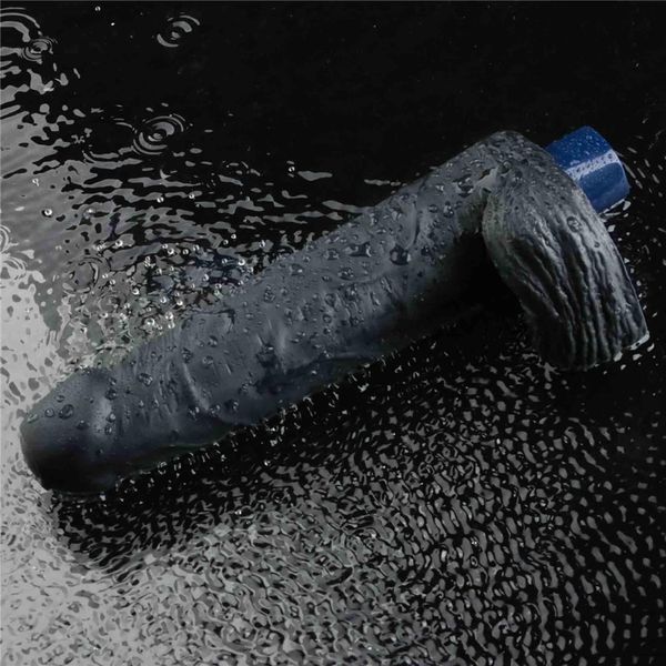 9" Real Softee Rechargeable Tpe Vibrating Dildo(Black) zdjęcie 14