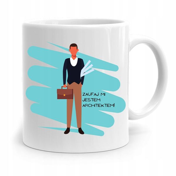 Kubek Architekta Projektanta Zaufaj Mi Prezent Z Nadrukiem Ze Zdjęciem zdjęcie 1