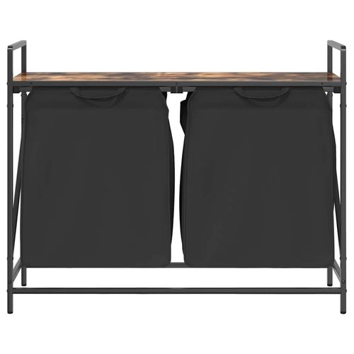 Kosz na pranie 2 przegrody z półką, przydymiony dąb na Arena.pl