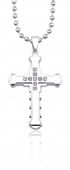 Naszyjnik Krzyżyk Srebrny Cyrkonie Katolik Cross
