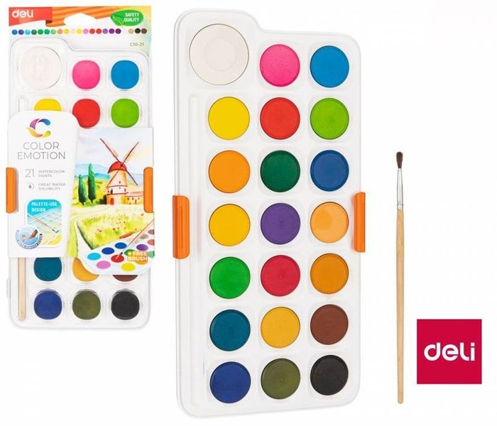 FARBY AKWARELOWE 21-KOLORÓW DELI zdjęcie 2
