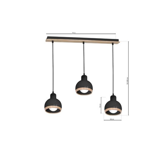 Lampa wisząca OVAL BLACK 3xE27 na Arena.pl
