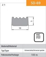 uszczelka samoprzylepna czarna d-69/4-0 10*5mm mb - 100.0 mb - usz sd-69