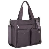 pojemna torba damska w szarym kolorze z przegrodą na laptopa wykonana
