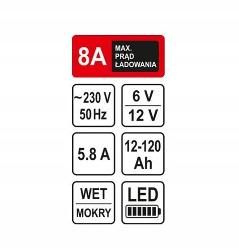 STHOR PROSTOWNIK 6 12V 8A 120Ah LED na Arena.pl