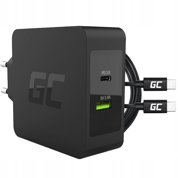 Green Cell Szybka Ładowarka Sieciowa USB-C USB 45W PD + Kabel 200 cm USB C zdjęcie 1