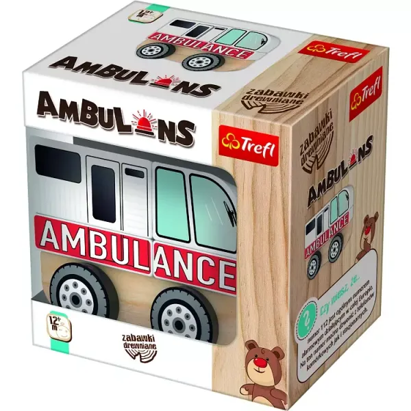 Drewniane zabawki. Ambulans zdjęcie 1