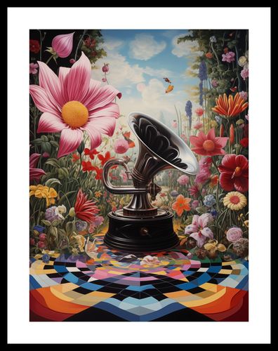 Plakat 30x40cm Gramofon w Kwiatach na Arena.pl