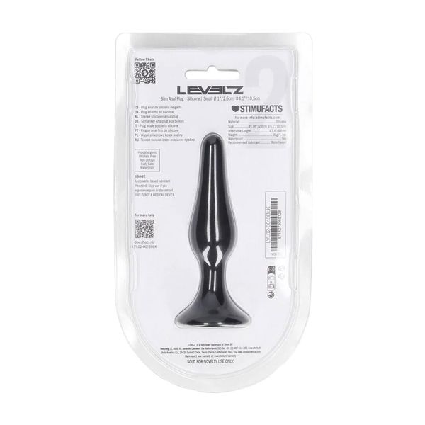 Slim Silicone Anal Plug - S - Black zdjęcie 3
