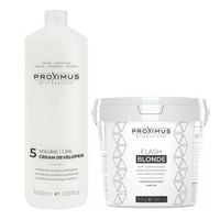 PROXIMUS Zestaw Rozjaśniacz do włosów FLASH BLONDE + Emulsja oxydant 1,5%