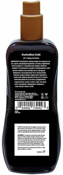 Australian Gold SPF15 Spray Gel Z Bronzer 100ml zdjęcie 3