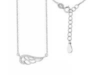 Rodowany srebrny naszyjnik gwiazd celebrytka skrzydło anioła wings cyrkonie srebro 925 Z1449N