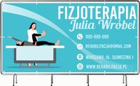 BANER REKLAMOWY 300x150 cm oczkowany projekt w cenie FIZJOTERAPIA