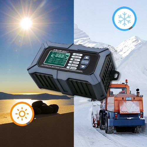 Cyfrowy tester miernik baterii z ładowarką 6A 12V 24V z funkcją naprawy na Arena.pl