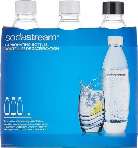 3x BUTELKI BUTLE BUTELKA ZESTAW 3x 1L NA WODĘ SodaStream Fuse | DO ZMYWARKI na Arena.pl