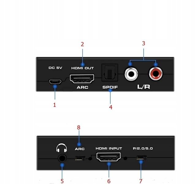 Ekstraktor HDMI 2.0 TOSLINK KONWERTER ARC 5.1 HDCP zdjęcie 7