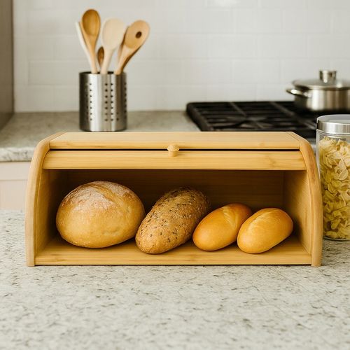 CHLEBAK bambusowy ROLL-TOP duży POJEMNIK na pieczywo EKO kuchnia na Arena.pl