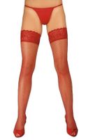 Czerwone Pończochy Samonośne Kabaretki Roxana 6377 L/XL